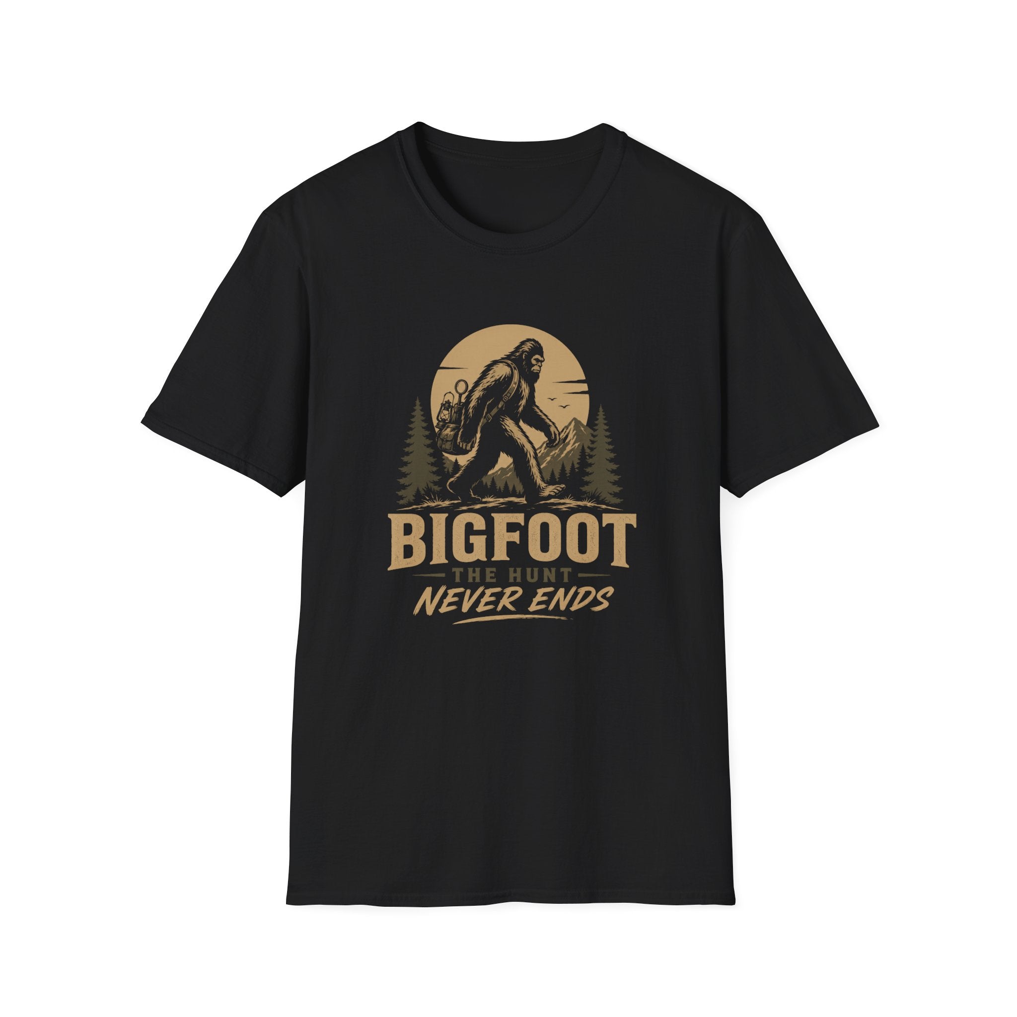 Bigfoot the Hunt Never Ends-T-Shirt