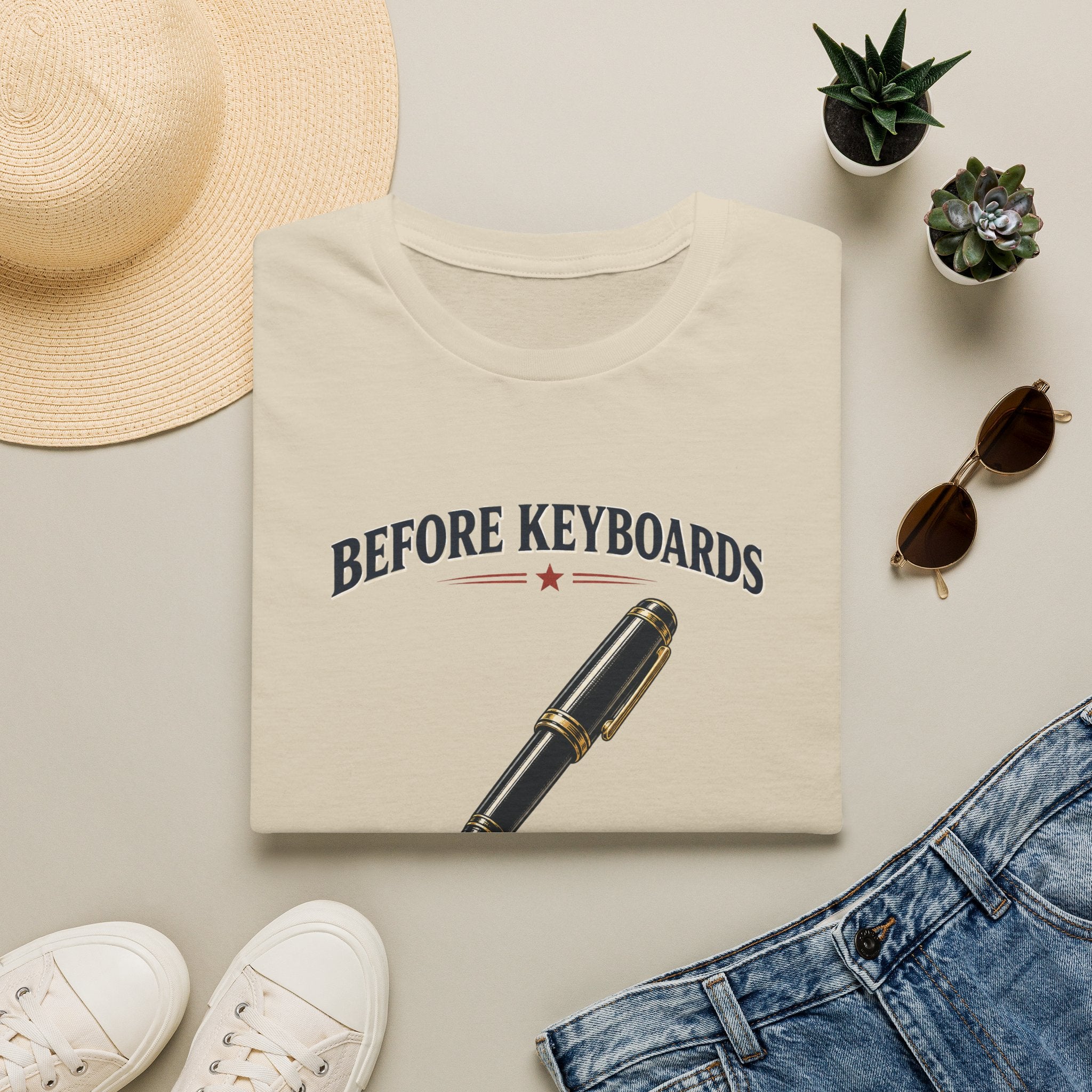 Before Keyboards There Was Cursive-T-Shirt