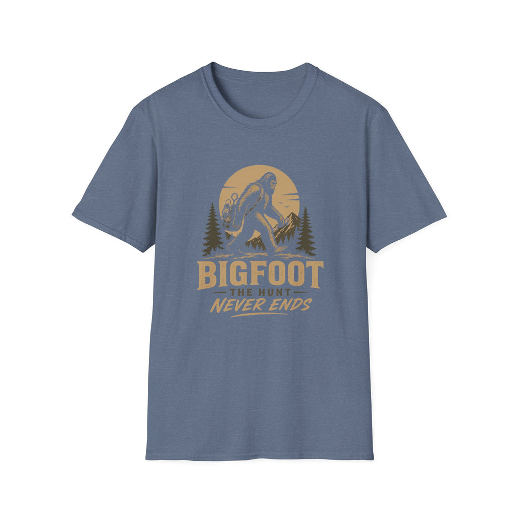 Bigfoot the Hunt Never Ends-T-Shirt