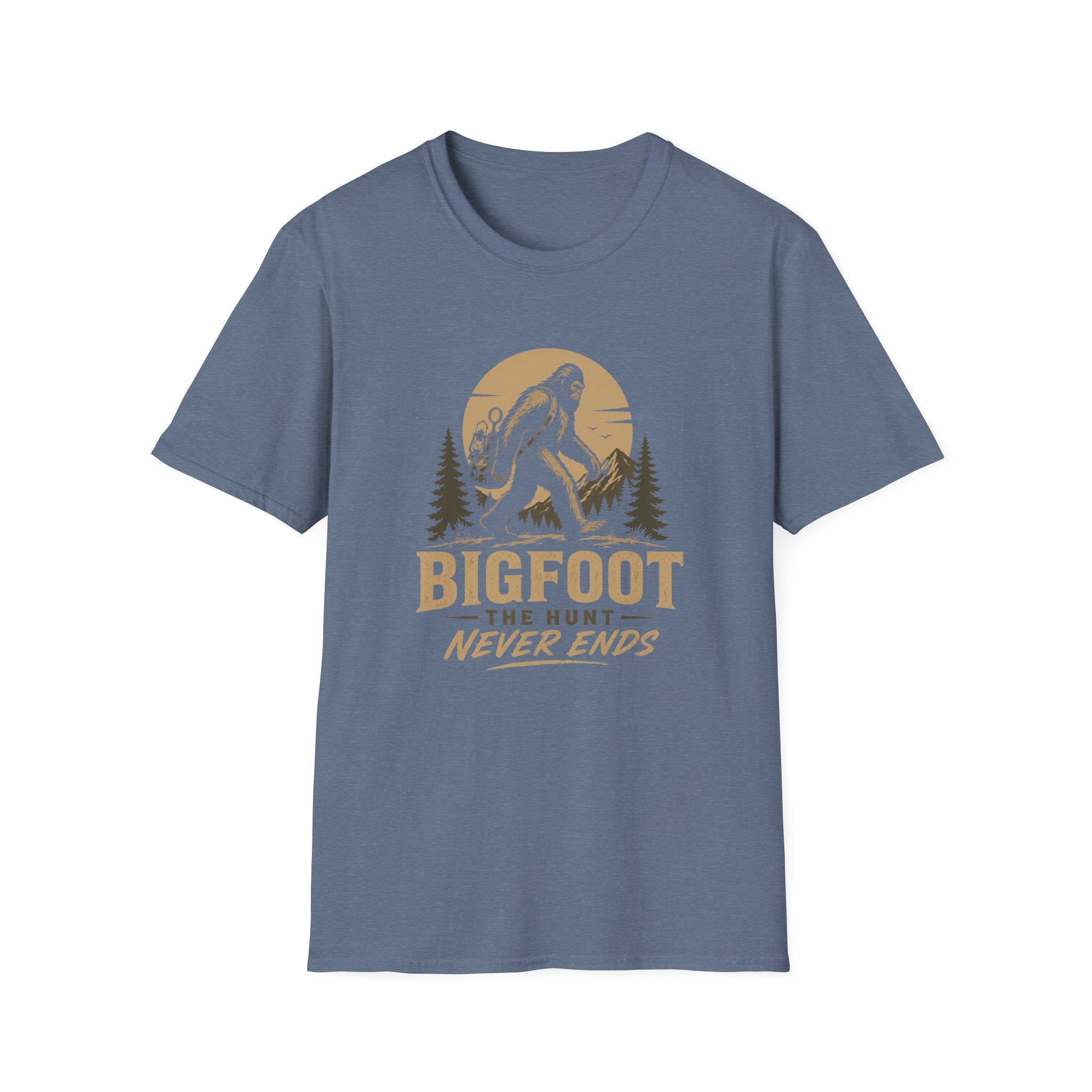 Bigfoot the Hunt Never Ends-T-Shirt