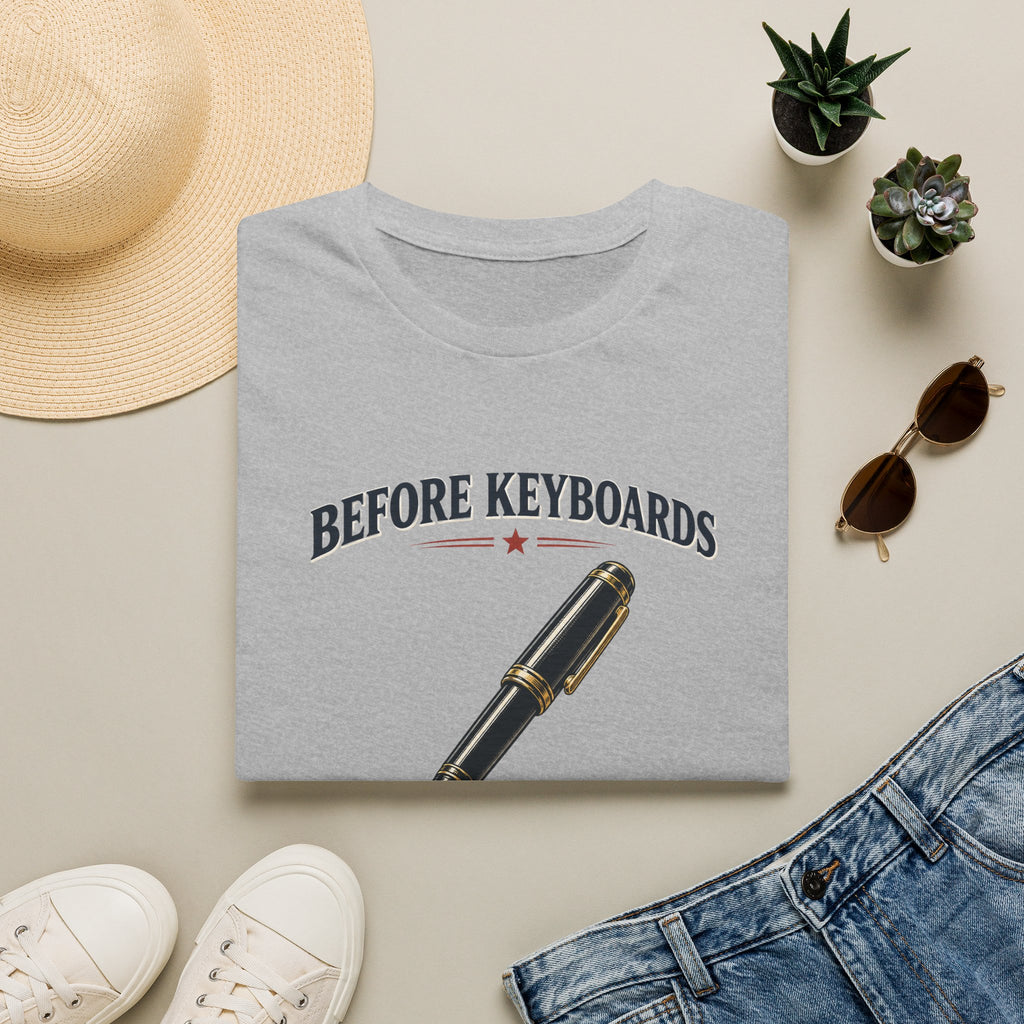 Before Keyboards There Was Cursive-T-Shirt