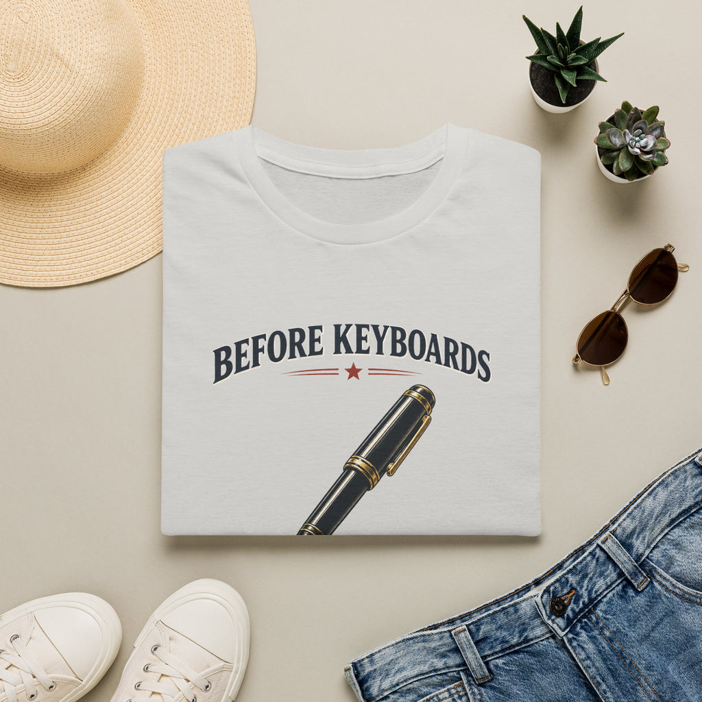Before Keyboards There Was Cursive-T-Shirt