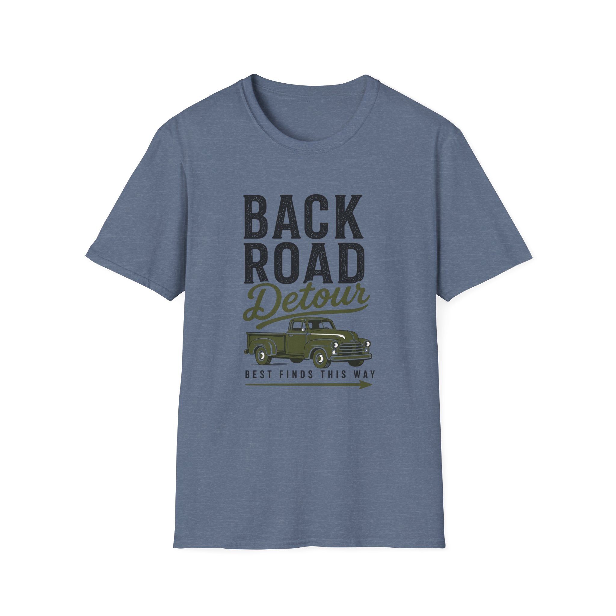 Back Road Detour-Green Truck-T-Shirt