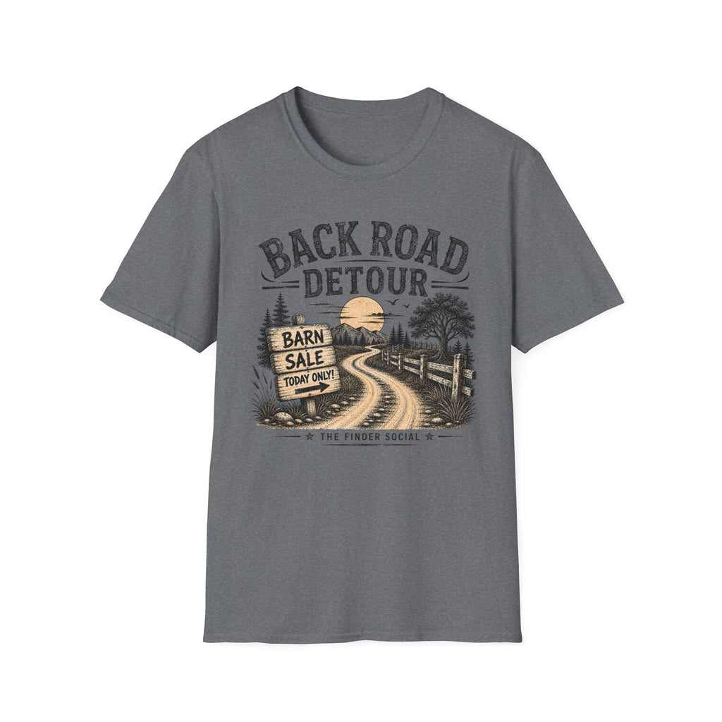 Back Road Detour-BW/Cream-T-Shirt