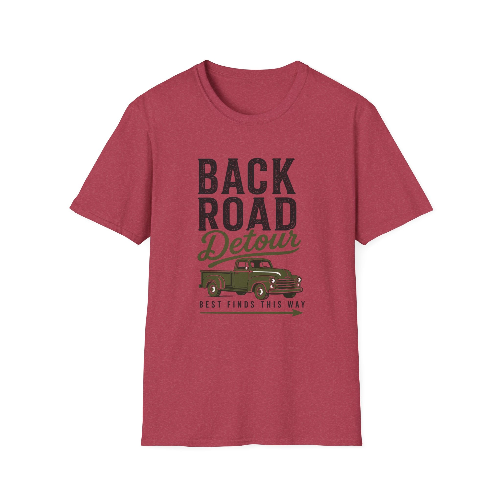 Back Road Detour-Green Truck-T-Shirt