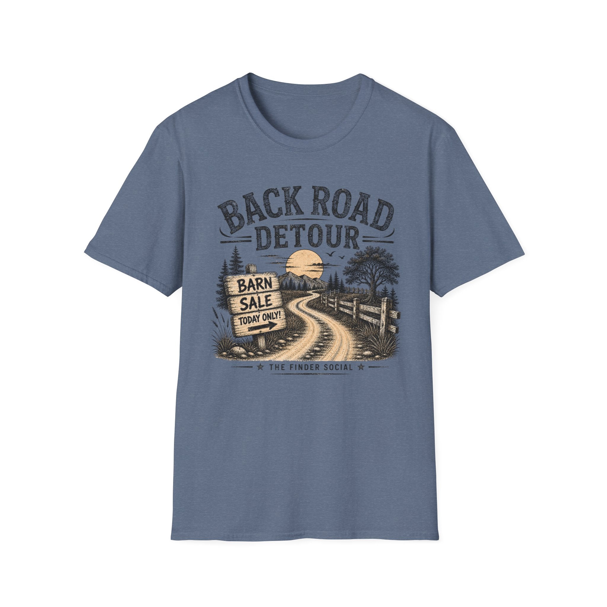 Back Road Detour-BW/Cream-T-Shirt