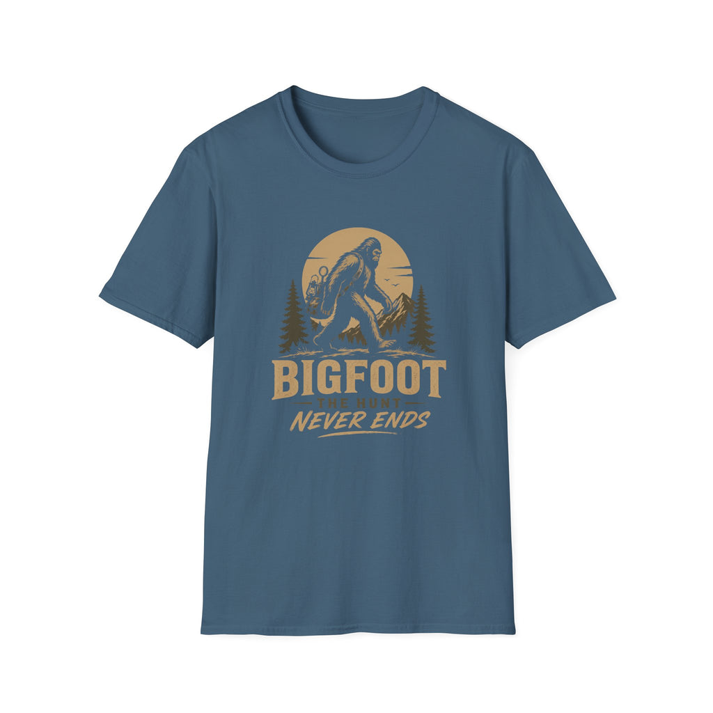Bigfoot the Hunt Never Ends-T-Shirt
