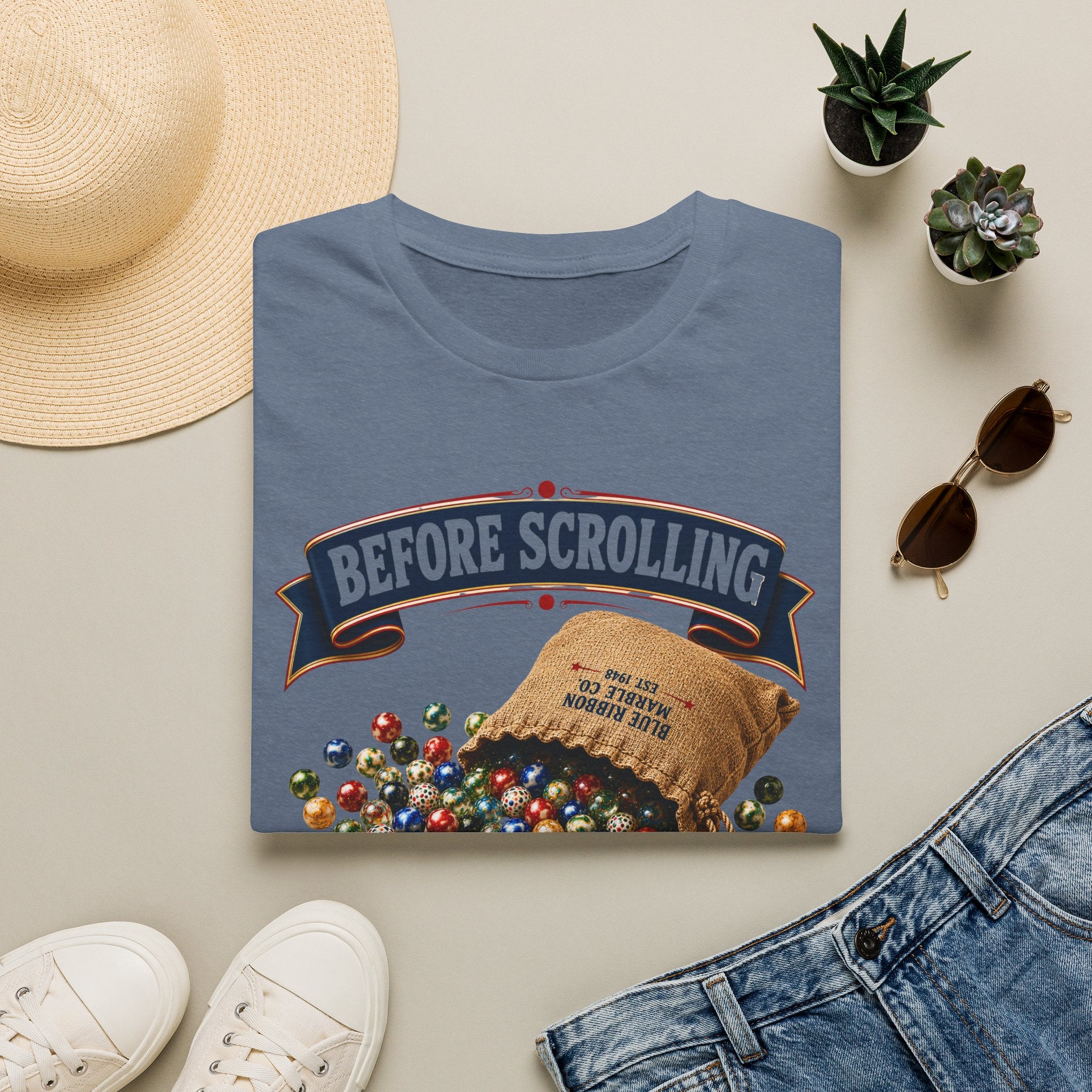 Before Scrolling There Were Marbles -T-Shirt