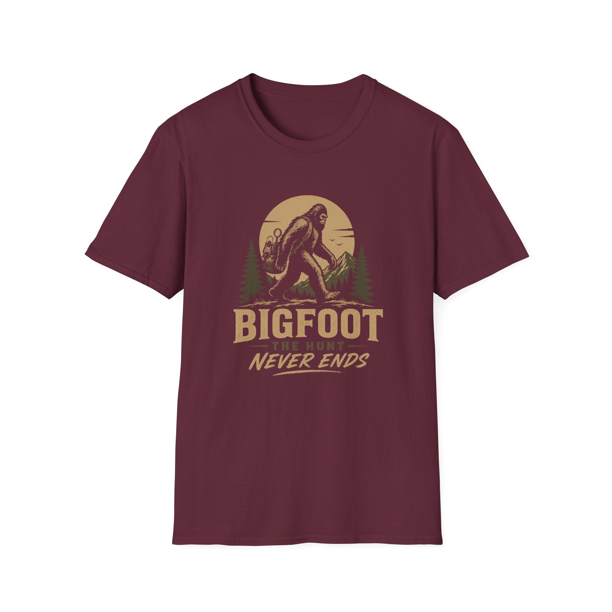 Bigfoot the Hunt Never Ends-T-Shirt