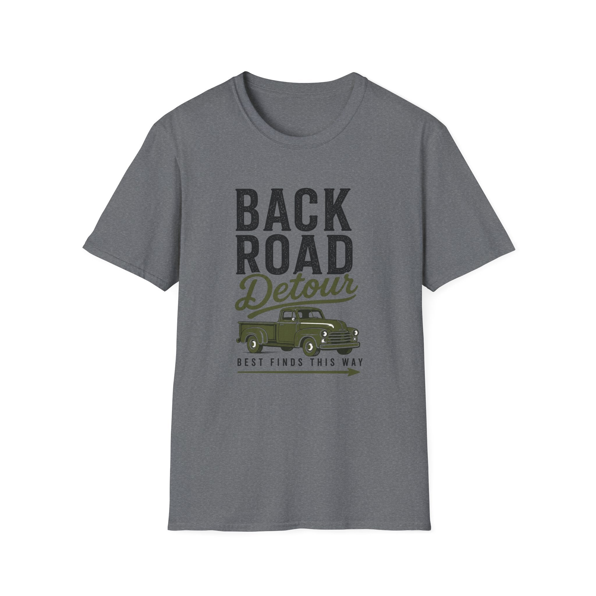Back Road Detour-Green Truck-T-Shirt