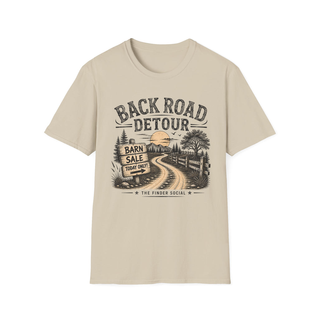 Back Road Detour-BW/Cream-T-Shirt