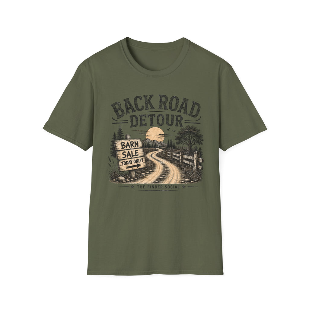 Back Road Detour-BW/Cream-T-Shirt