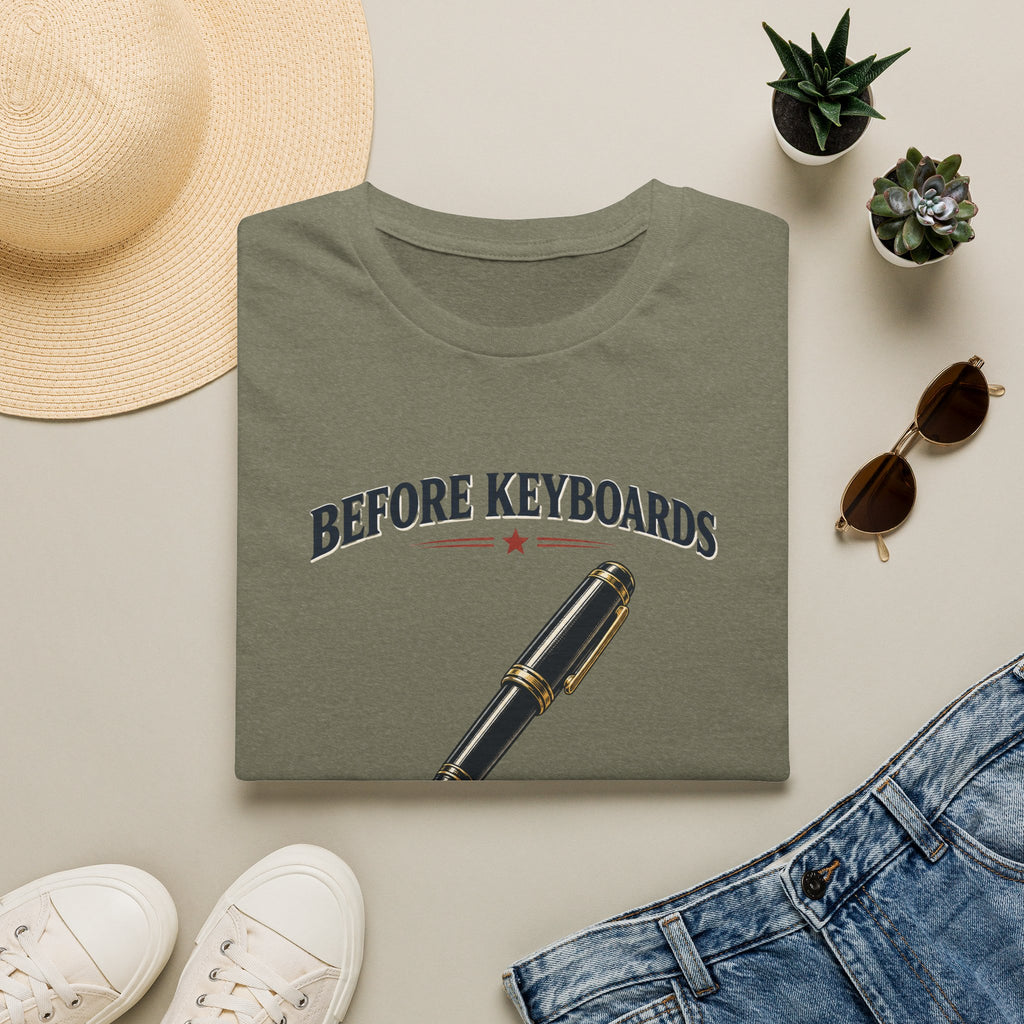 Before Keyboards There Was Cursive-T-Shirt