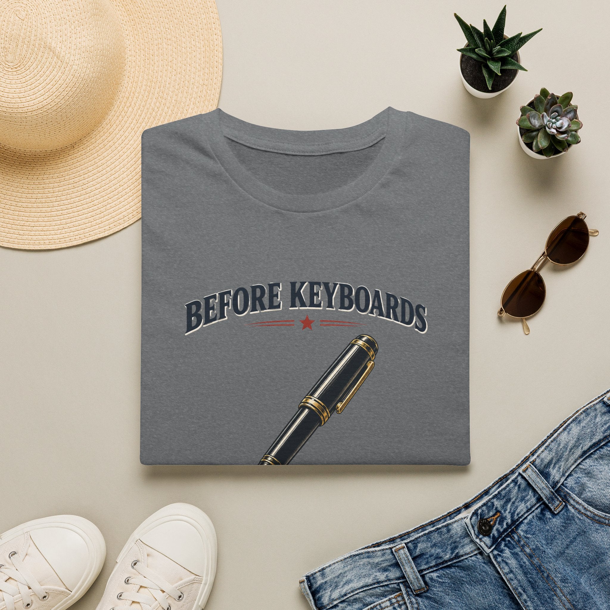 Before Keyboards There Was Cursive-T-Shirt