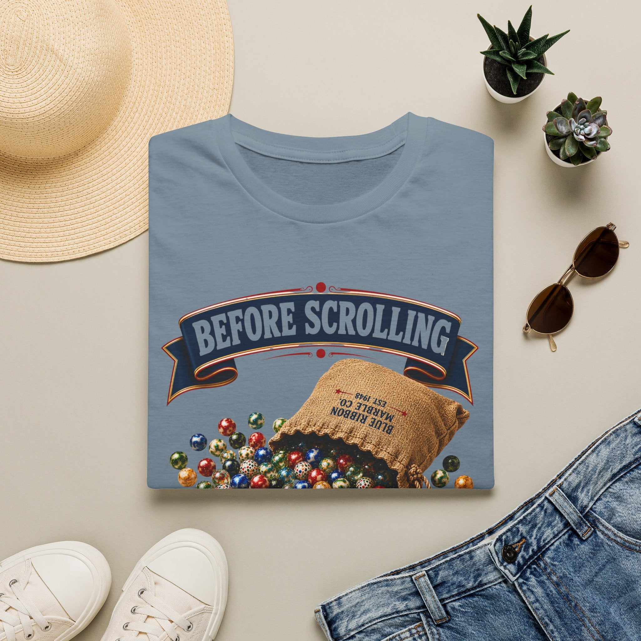 Before Scrolling There Were Marbles -T-Shirt