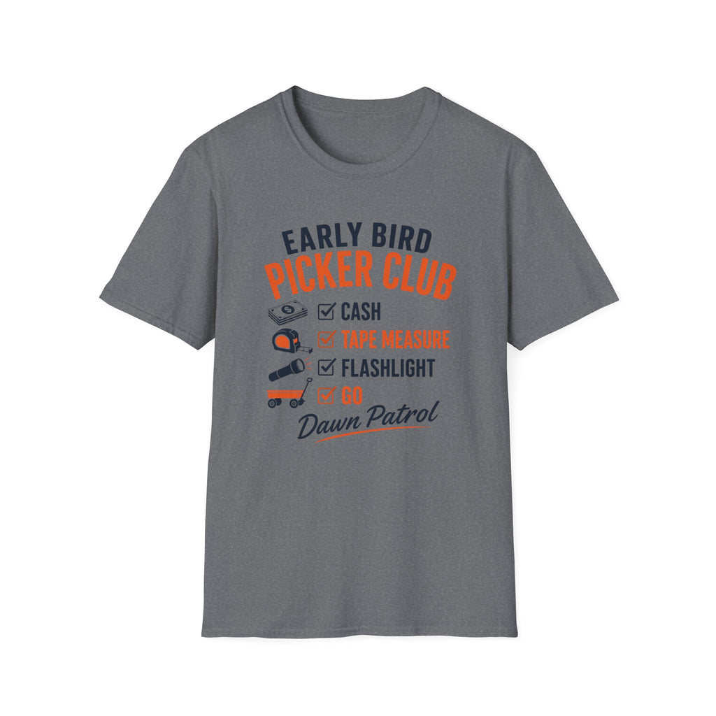 Early Bird Picker Club Checklist-T-Shirt
