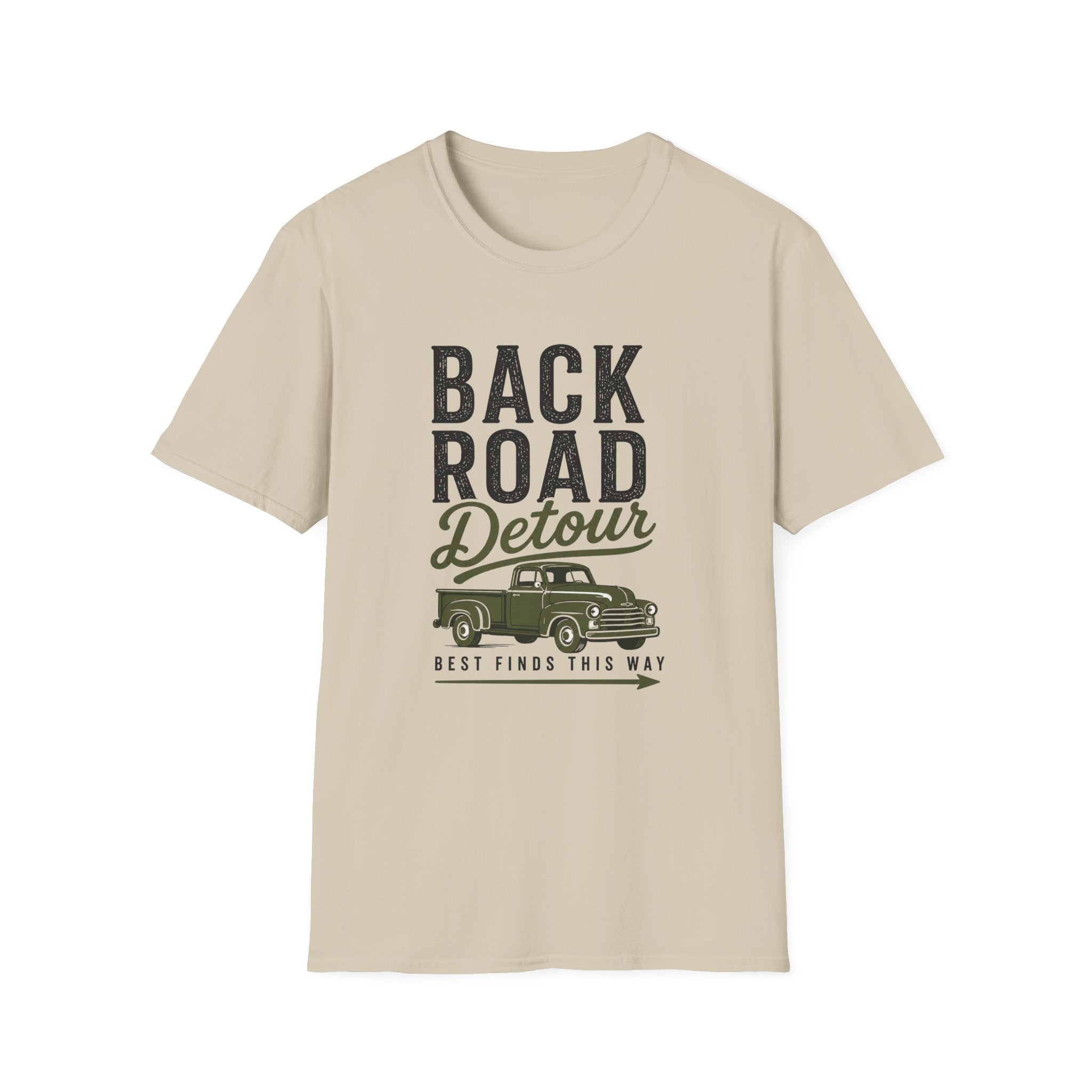 Back Road Detour-Green Truck-T-Shirt