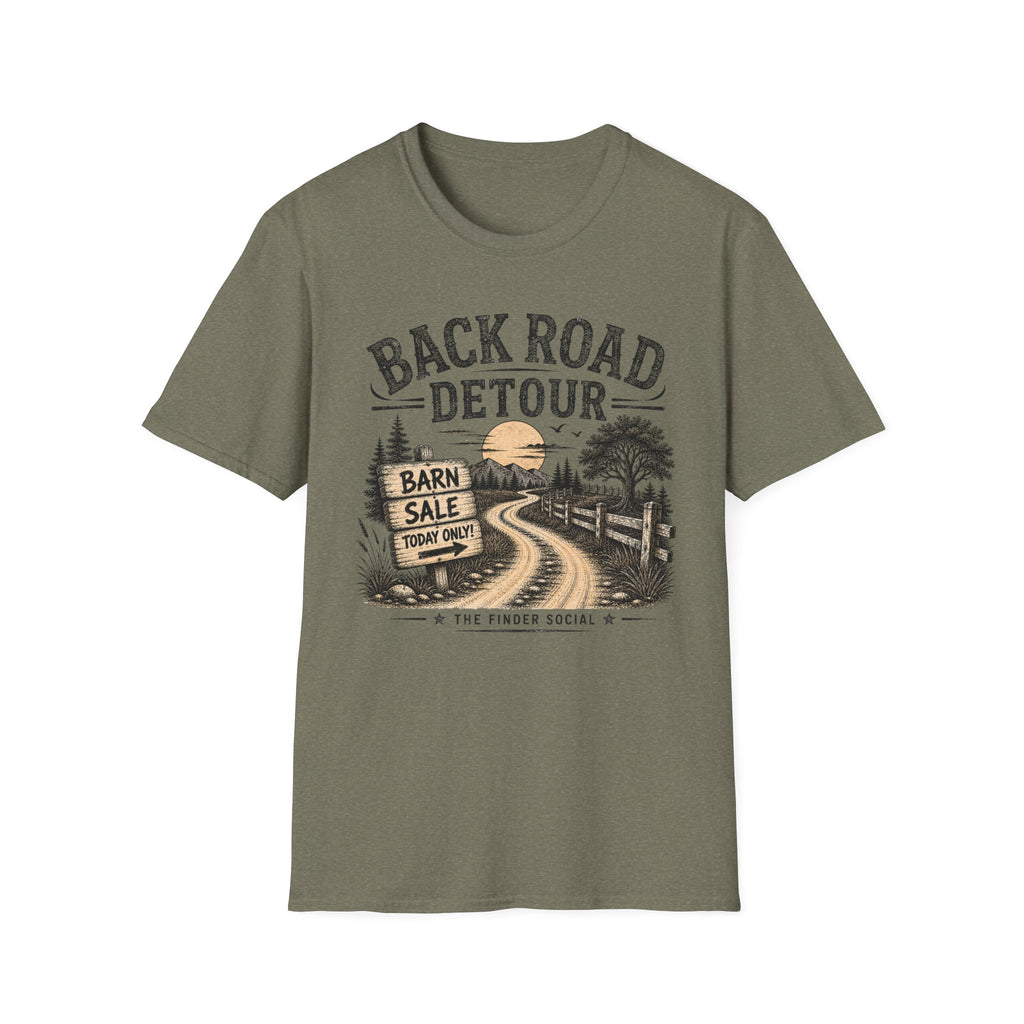 Back Road Detour-BW/Cream-T-Shirt